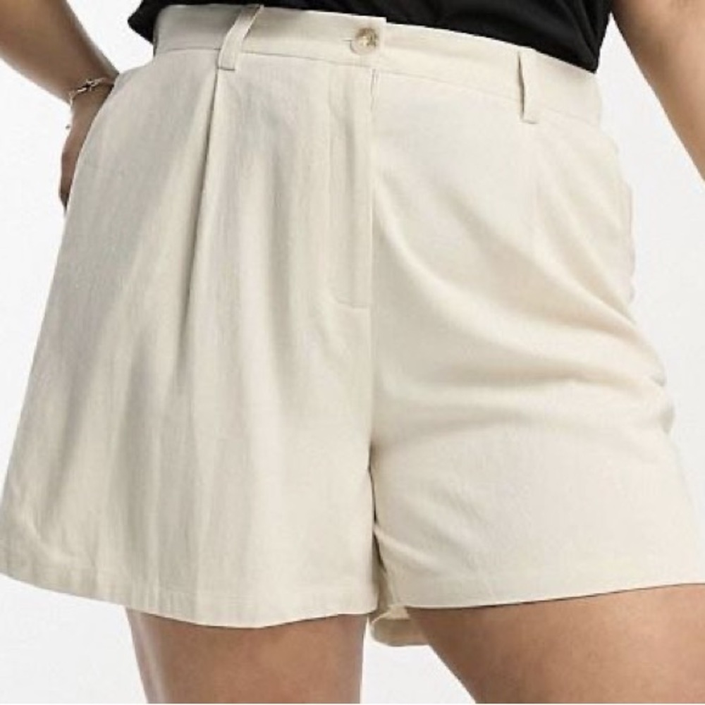 ASOS Linen Cream Shorts
